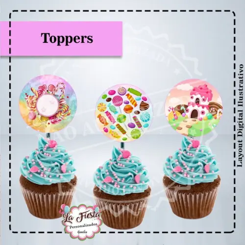 Toppers para docinho Doces Candy