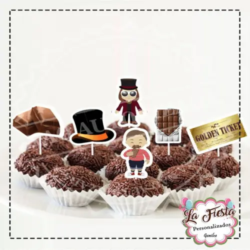 Toppers para Docinho Fantástica Fábrica de Chocolate