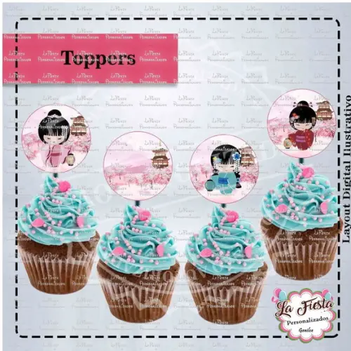 Toppers para docinho Festa Japonesa