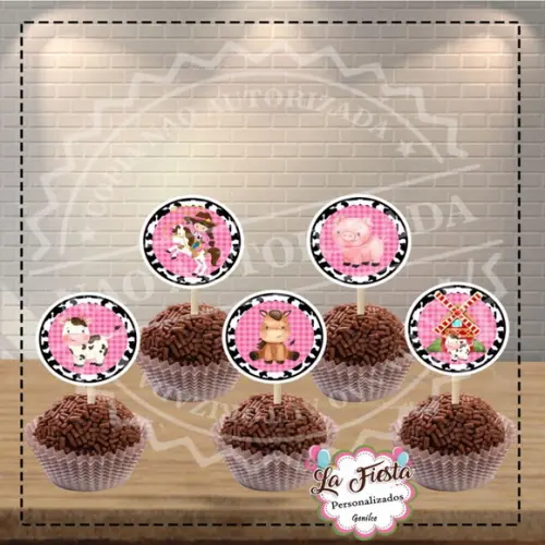 Toppers para Docinho Fazendinha