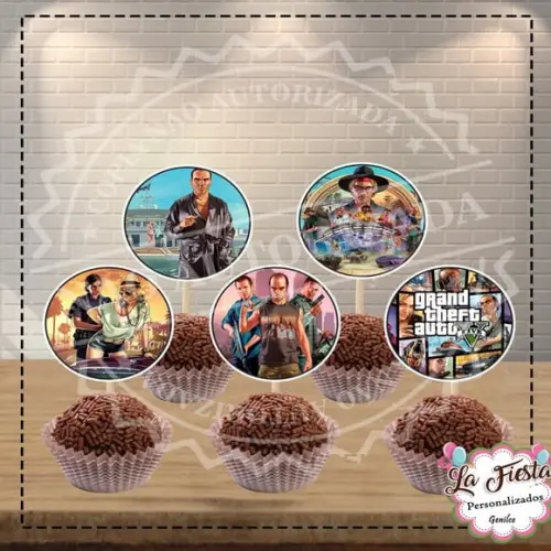 Toppers para docinho Grand Theft Auto V / GTA