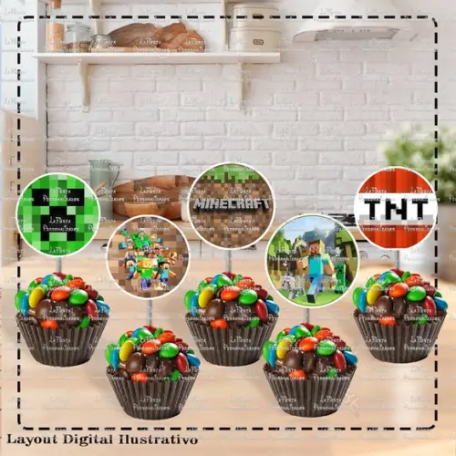 Toppers para docinho Minecraft