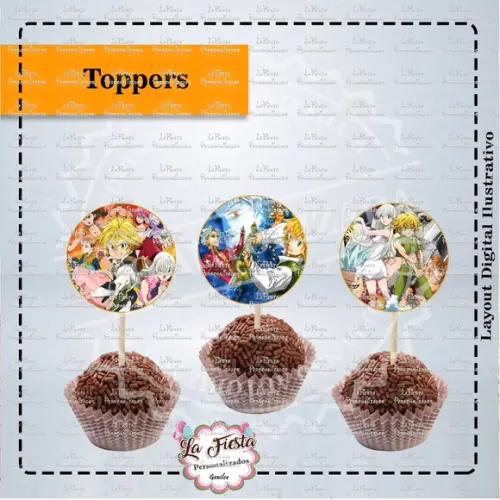 Toppers para docinho Nanatsu no Taizai
