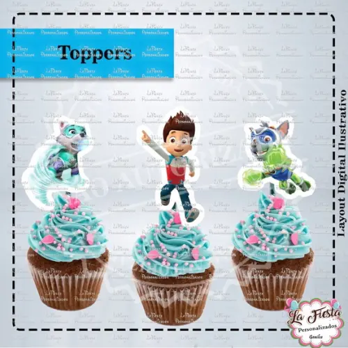 Toppers para docinho Patrulha Canina Super Filhotes