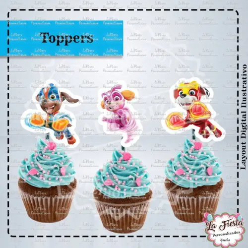 Toppers para docinho Patrulha Canina Super Filhotes