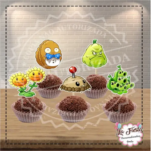 Toppers para docinho Plants vs. Zombies