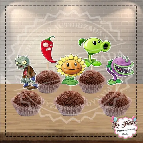 Toppers para Docinho Plants Vs. Zombies