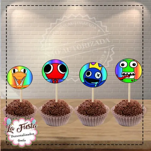 Toppers para Docinho Rainbow Friends