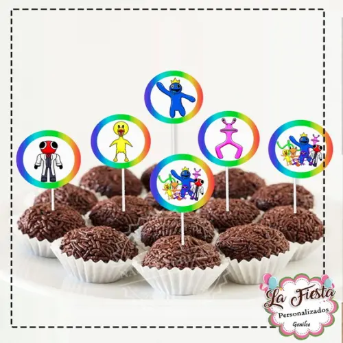 Toppers para Docinho Rainbow Friends