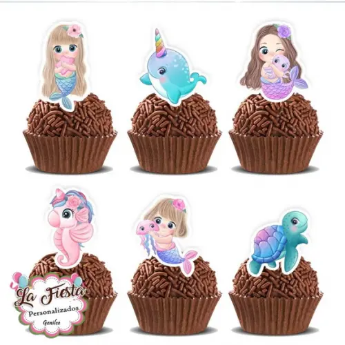 Toppers para Docinho Sereia