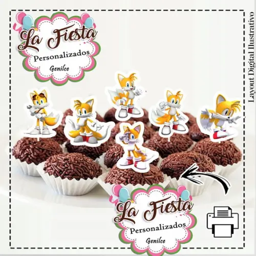 Toppers para Docinho Sonic Tails