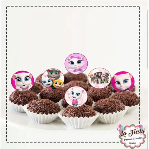 Toppers para docinho Talking Angela