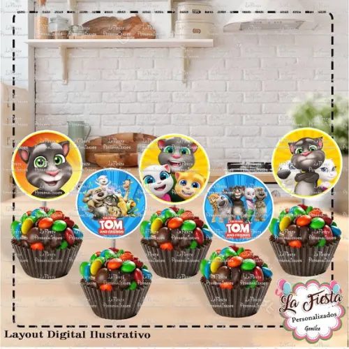 Toppers para Docinho Talking Tom And Friends