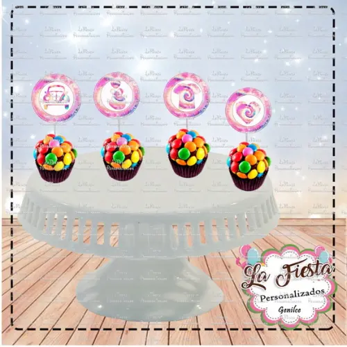 Toppers para docinho Tie Dye