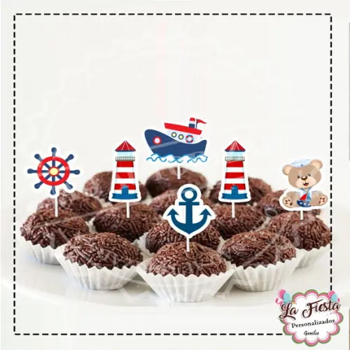 Toppers para docinho Ursinho Marinheiro