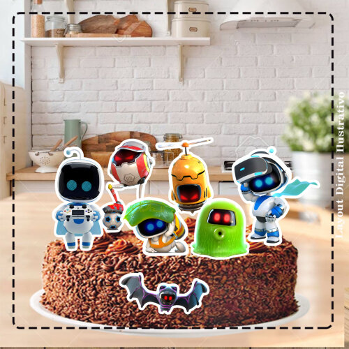 Topo de Bolo Personalizado Astro Bot