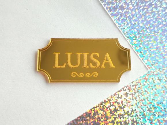 Plaquinha Personalizada em Acrílico 4x2cm - Kit 10 Unidades