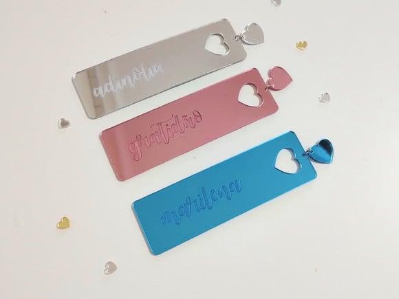 Marca Página Personalizado em Acrílico Espelhado - 1 Unidade