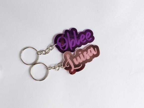 Chaveiro Personalizado em Acrílico Espelhado