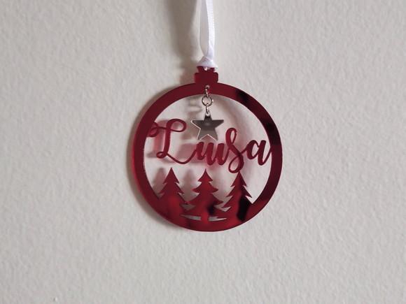 Bolas de Natal Personalizada Acrílico Espelhado
