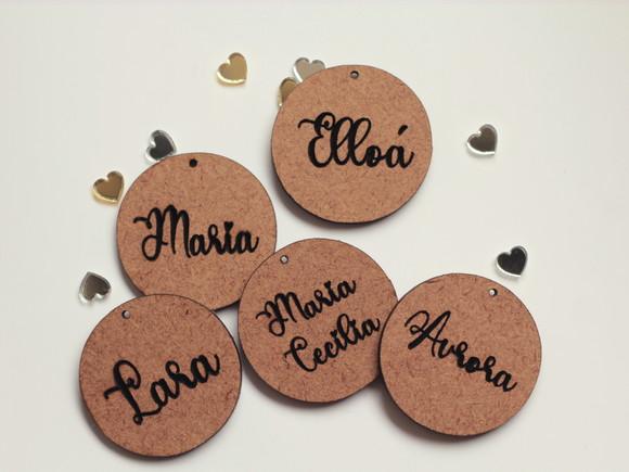 Placa Nome Gravado em mdf 4cm - 15 Unidades