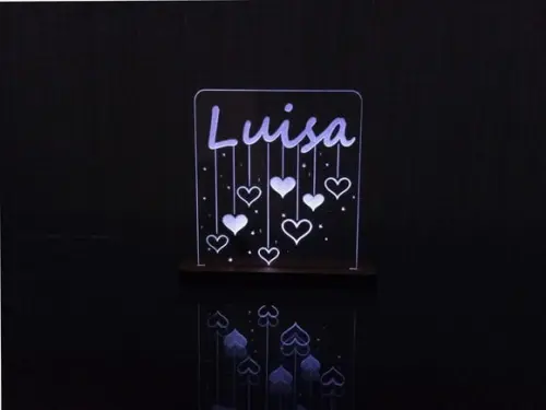 Luminária de Acrílico Led Personalizada - Nome