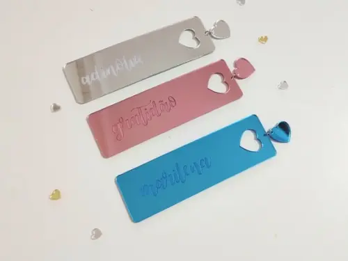 Marca Página Personalizado em Acrílico Espelhado - 1 Unidade
