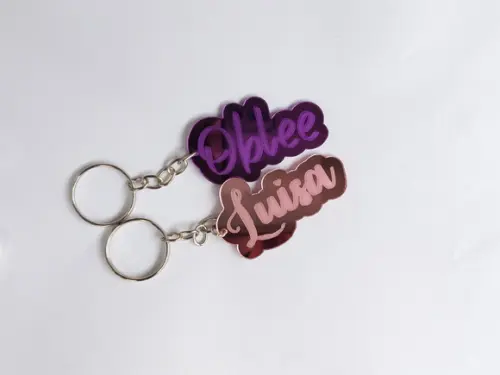 Chaveiro Personalizado em Acrílico Espelhado
