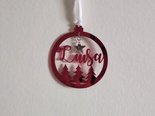 Bolas de Natal Personalizada Acrílico Espelhado