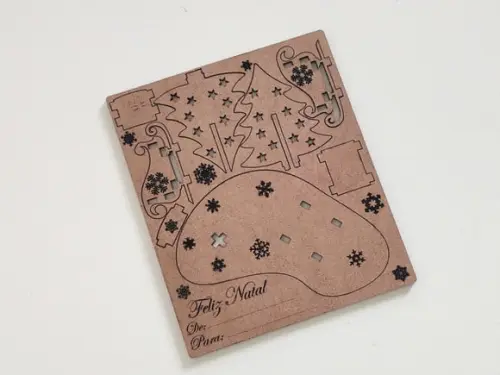 Cartão de Natal Pegue e Monte em mdf Kit 3 Unidades