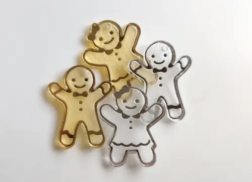 Aplique Tag Natal Boneco de Gengibre Kit 10 Unidades