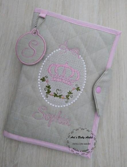 Capa caderneta de vacinas no linho
