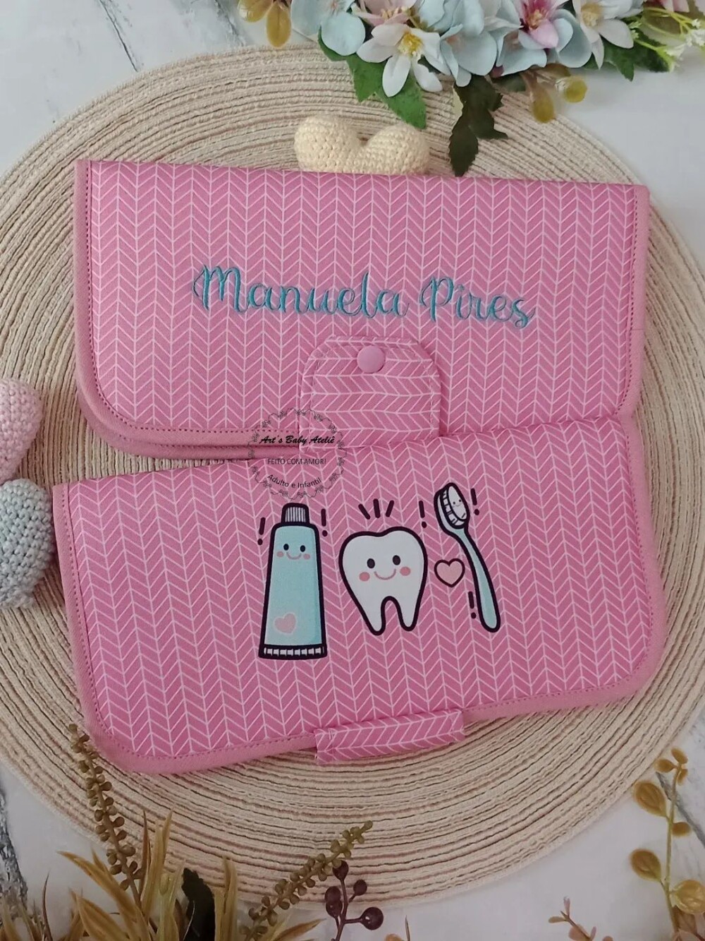 Porta Escova e Pasta de Dente c/ Toalhinha