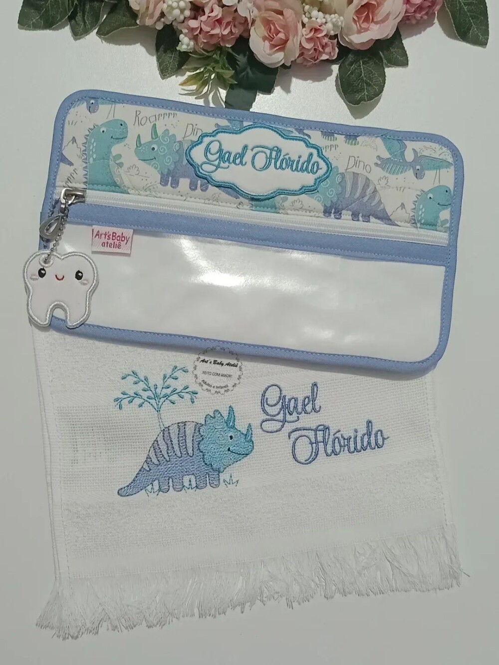 Porta Escova e Pasta de Dente c/ Toalhinha