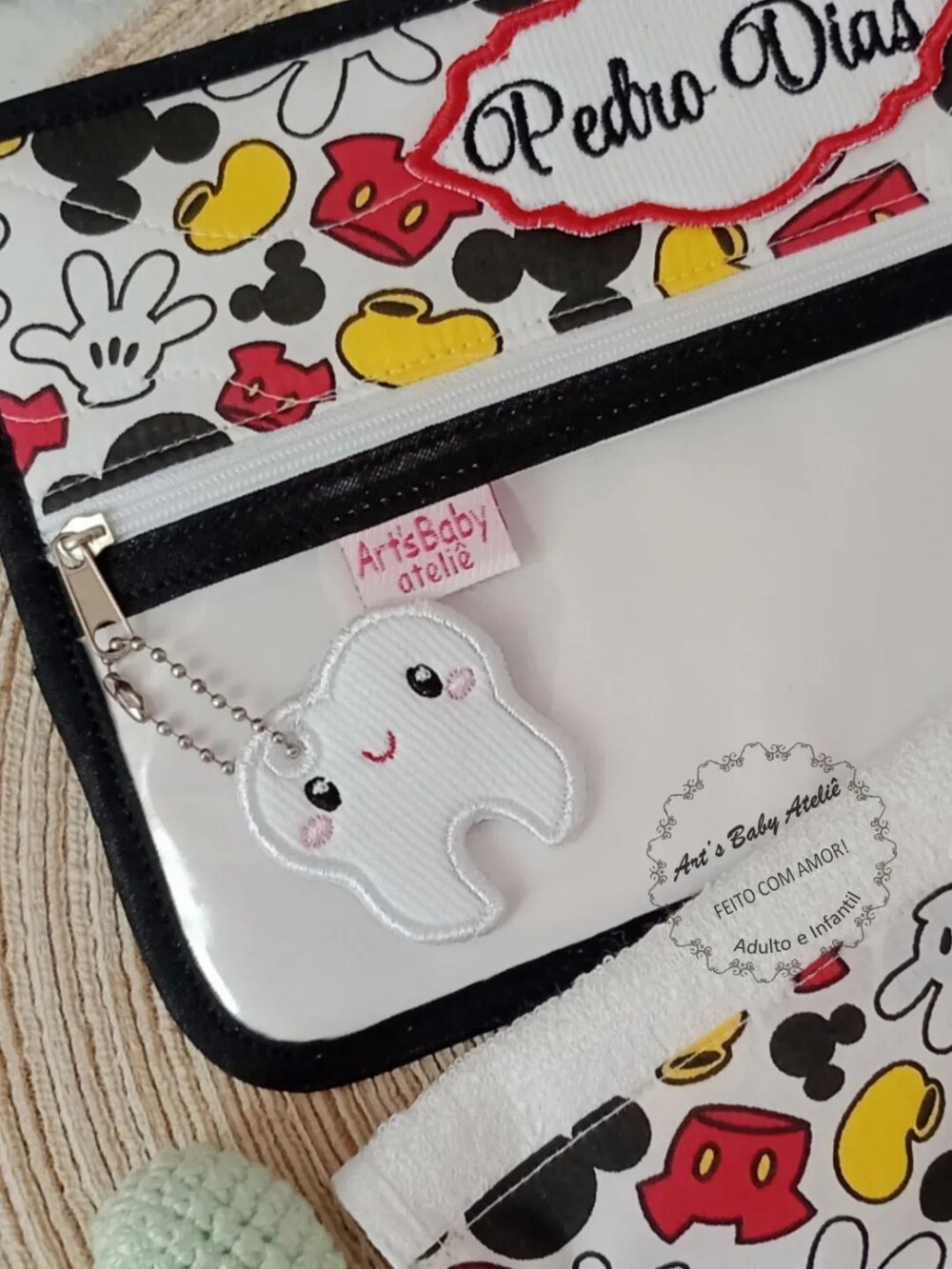 Porta Escova e Pasta de Dente c/ Toalhinha