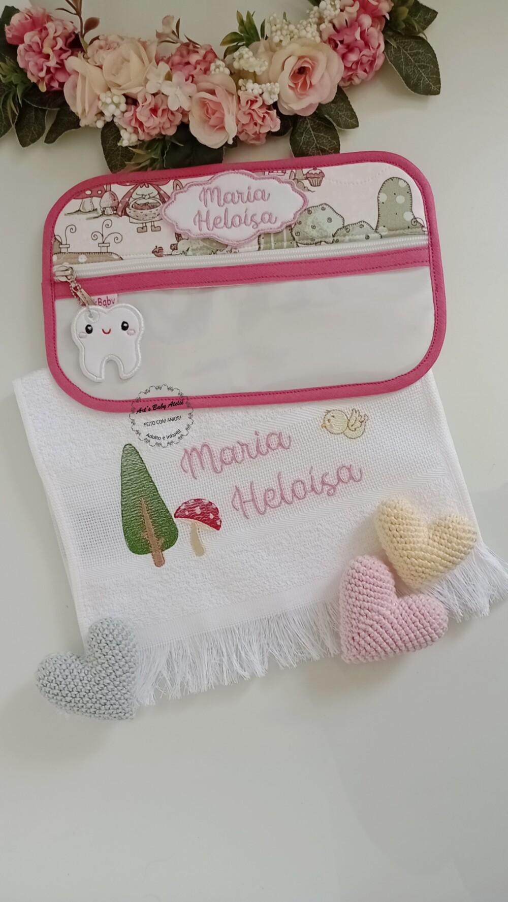 Porta Escova e Pasta de Dente com toalha