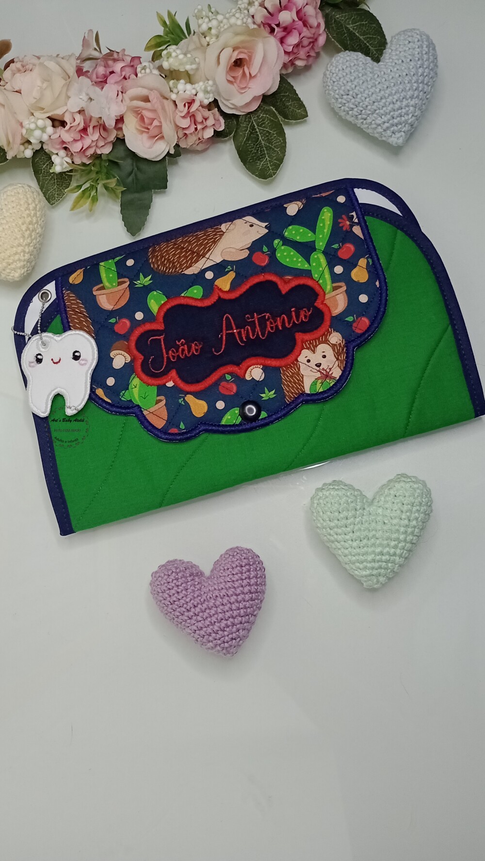 Kit Higiene Escolar Infantil Personalizado com Nome Bordado | Por
