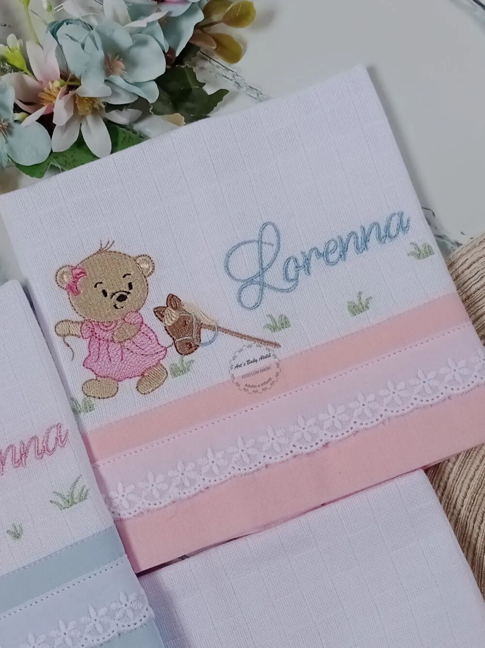 Fralda de boca bordada com nome