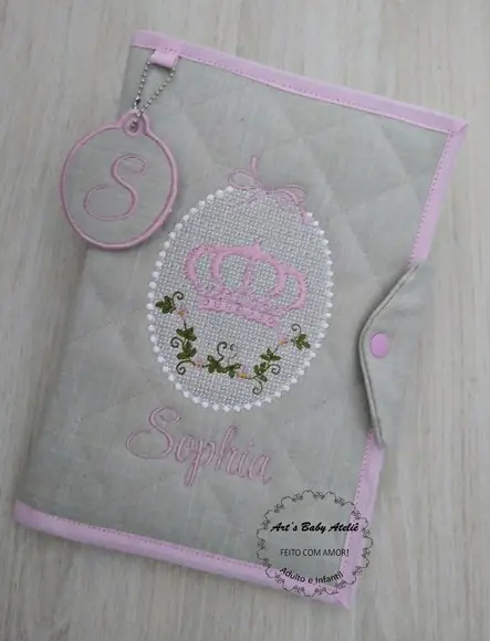 Capa caderneta de vacinas no linho
