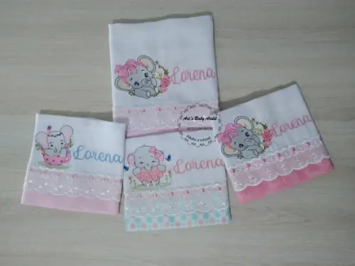 trio de boca com nome + fralda grande luxo