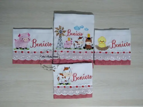trio de boca com nome + fralda grande luxo