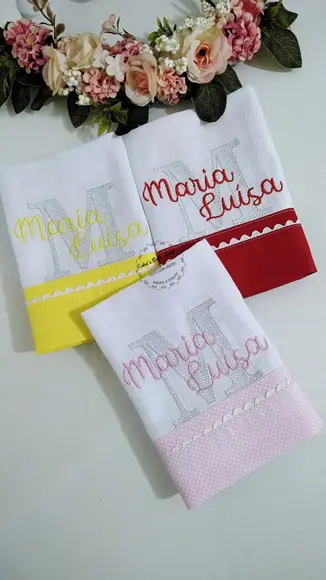 Trio Fralda de Boca Bordada Só Nome