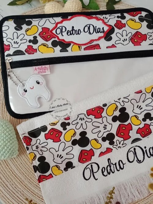 Porta Escova e Pasta de Dente c/ Toalhinha