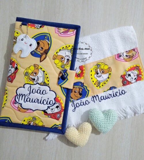 Porta Escova e Pasta de Dente c/ Toalhinha