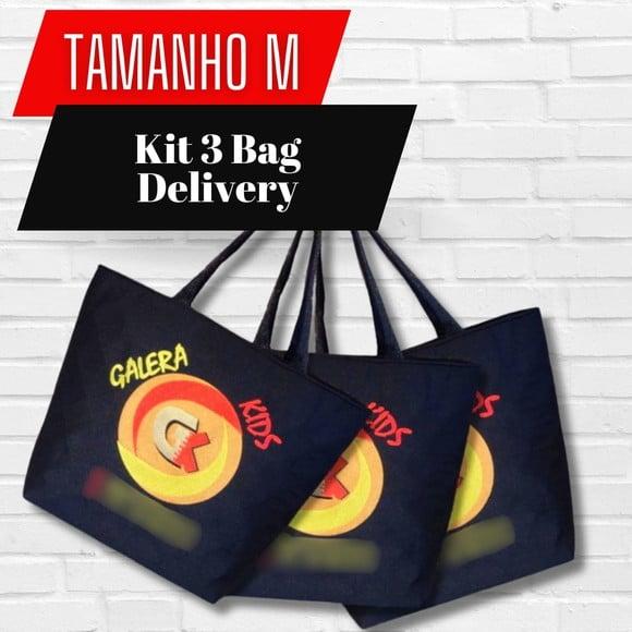 Kit de 03 Bag Delivery Personalizada Bordada Tam. m
