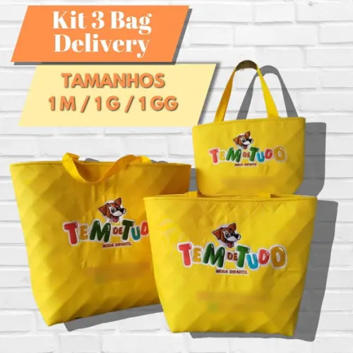 Kit de 03 Bag / Bolsa Delivery Personalizada Tam.: M/g/gg