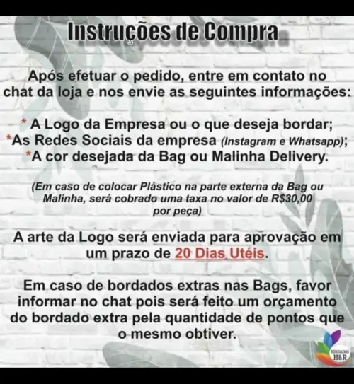Bolsa Personalizada Bordada Tam. Gg