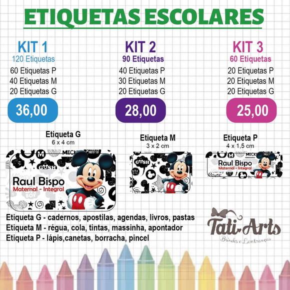 Etiqueta Escolar Personalizada - 60 Unidades