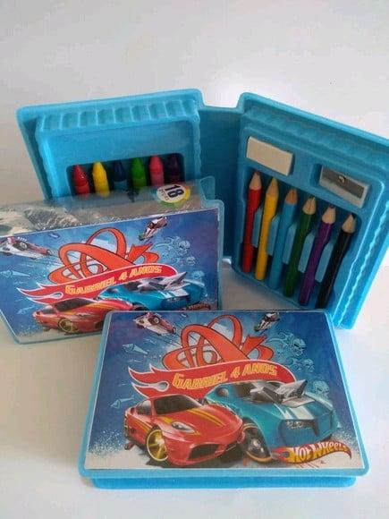 Estojo de Colorir Hot Wheels