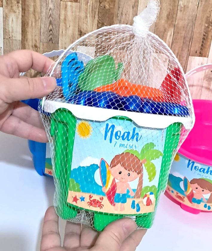 Baldinho de Praia - Fundo do Mar | Balde de Praia PERSONALIZADO